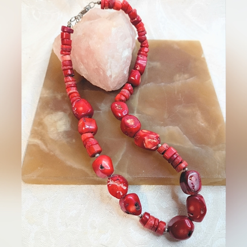 Studio Barse Vibrant Red Coral Necklace